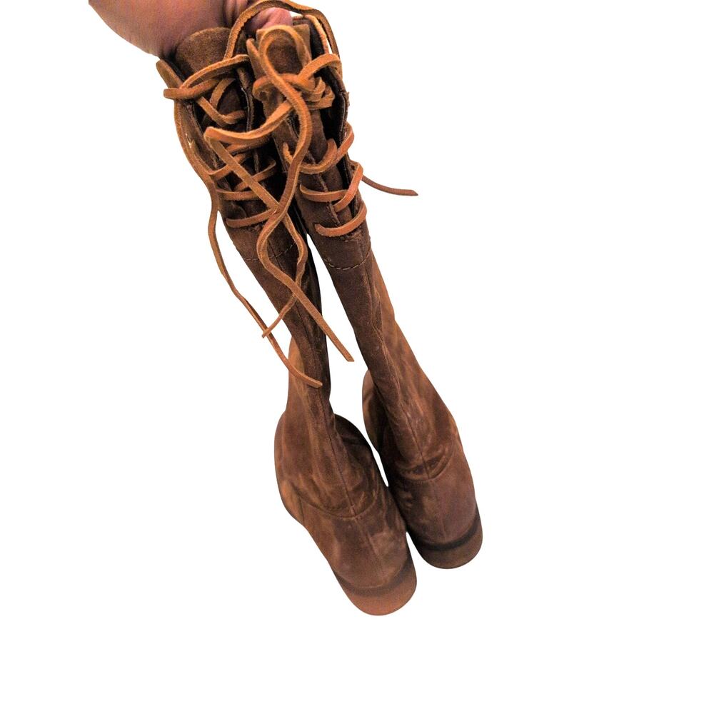 Born Hayden Knee-high Boots Rust Distressed Leather size 8.5 - Picture 5 of 8